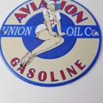 Vintage Union Oil Co Sign – Aviation Gas Service Pump Porcelain Sign - Image 4