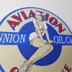 Vintage Union Oil Co Sign – Aviation Gas Service Pump Porcelain Sign - Image 5