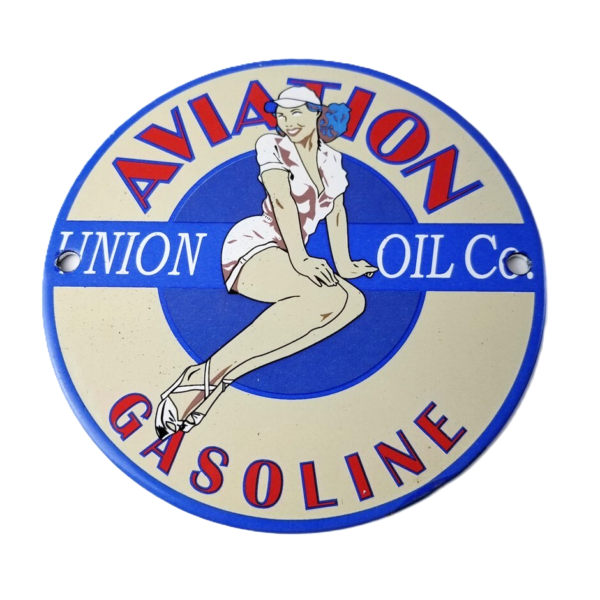 vintage-union-oil-co-sign-aviation-gas-service-pump-porcelain-sign-306368470755-600x600-1.png Vintage Union Oil Co Sign – Aviation Gas Service Pump Porcelain Sign - Image 1