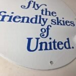 Vintage United Airlines Sign – Aviation Hangar Gas Pump Airplane Porcelain Sign - Image 11