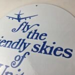 Vintage United Airlines Sign – Aviation Hangar Gas Pump Airplane Porcelain Sign - Image 12