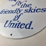 Vintage United Airlines Sign – Aviation Hangar Gas Pump Airplane Porcelain Sign - Image 14