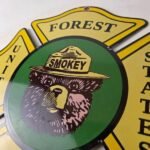 Vintage United States Forest Service Sign – Smokey Bear Porcelain Gas Pump Sign - Image 12