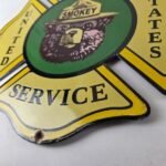 Vintage United States Forest Service Sign – Smokey Bear Porcelain Gas Pump Sign - Image 14