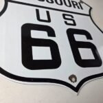 Vintage US Route 66 Missouri Sign – Porcelain Hwy Road Marker Gas Pump Sign - Image 11