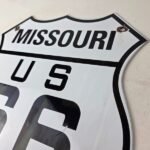 Vintage US Route 66 Missouri Sign – Porcelain Hwy Road Marker Gas Pump Sign - Image 12