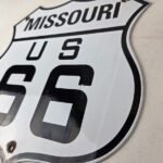 Vintage US Route 66 Missouri Sign – Porcelain Hwy Road Marker Gas Pump Sign - Image 13