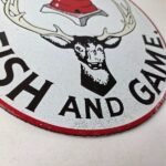 Vintage Utah Fish Game Sign – Porcelain Gas Oil Pump Deer Hunting Pump Sign - Image 11