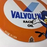 Vintage Valvoline Motor Oil Sign – Gas Pump Station Porcelain Ad Sign - Image 11