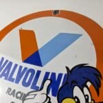Vintage Valvoline Motor Oil Sign – Gas Pump Station Porcelain Ad Sign - Image 12