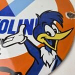 Vintage Valvoline Motor Oil Sign – Gas Pump Station Porcelain Ad Sign - Image 3