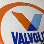 Vintage Valvoline Motor Oil Sign – Gas Pump Station Porcelain Ad Sign - Image 5