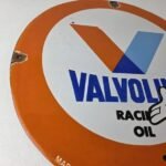 Vintage Valvoline Motor Oil Sign – Gas Pump Station Porcelain Ad Sign - Image 6