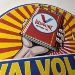 Vintage Valvoline Motor Oil Sign – Gas Service Station Porcelain Ad Sign - Image 5