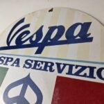Vintage Vespa Servizio Sign – Italian Gas Station Porcelain Advertising Sign - Image 12