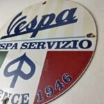 Vintage Vespa Servizio Sign – Italian Gas Station Porcelain Advertising Sign - Image 13