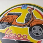 Vintage Vespa Sign – Bike Gas Service Station Porcelain Advertising Sign - Image 12