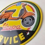 Vintage Vespa Sign – Bike Gas Service Station Porcelain Advertising Sign - Image 13