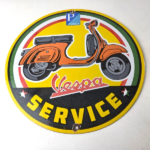 Vintage Vespa Sign – Bike Gas Service Station Porcelain Advertising Sign - Image 15