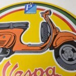 Vintage Vespa Sign – Bike Gas Service Station Porcelain Advertising Sign - Image 3