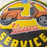 Vintage Vespa Sign – Bike Gas Service Station Porcelain Advertising Sign - Image 4