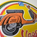 Vintage Vespa Sign – Bike Gas Service Station Porcelain Advertising Sign - Image 5
