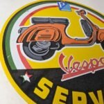 Vintage Vespa Sign – Bike Gas Service Station Porcelain Advertising Sign - Image 6