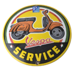 Vintage Vespa Sign – Bike Gas Service Station Porcelain Advertising Sign