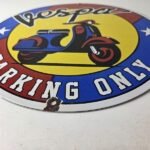 Vintage Vespa Sign – Parking Only Gas Service Station Porcelain Advertising Sign - Image 10