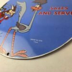 Vintage Vespa Sign – Road Runner Bike Gas Pump Service Station Porcelain Sign - Image 14