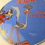 Vintage Vespa Sign – Road Runner Bike Gas Pump Service Station Porcelain Sign - Image 4