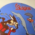 Vintage Vespa Sign – Road Runner Bike Gas Pump Service Station Porcelain Sign - Image 5