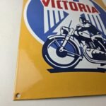 Vintage Victoria Motorcycles Sign – Authorized Dealership Bike Gas Pump Sign - Image 11