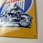 Vintage Victoria Motorcycles Sign – Authorized Dealership Bike Gas Pump Sign - Image 14