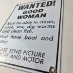 Vintage Wanted Woman Porcelain Sign – Car Garage Gas Pump Plate Sign - Image 13
