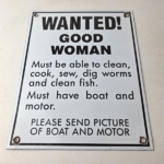 Vintage Wanted Woman Porcelain Sign – Car Garage Gas Pump Plate Sign - Image 15