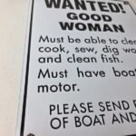 Vintage Wanted Woman Porcelain Sign – Car Garage Gas Pump Plate Sign - Image 6