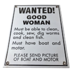 Vintage Wanted Woman Porcelain Sign – Car Garage Gas Pump Plate Sign - Image 2