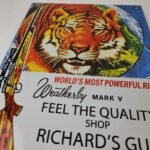 Vintage Weatherly Mark Sign – Hunting Firearms Powerful Rifle Ad Porcelain Sign - Image 12