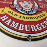 Vintage Wendy's Hamburgers Sign – Quality Old Fast Food Porcelain Gas Pump Sign - Image 11