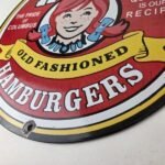 Vintage Wendy's Hamburgers Sign – Quality Old Fast Food Porcelain Gas Pump Sign - Image 14