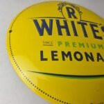 Vintage Whites Lemonade Porcelain Sign – Ice Cold Soda Beverage Gas Pump Sign - Image 6