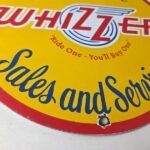 Vintage Whizzer Motor Bike Sign – Gas Sales Service Station Porcelain Sign - Image 11