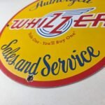 Vintage Whizzer Motor Bike Sign – Gas Sales Service Station Porcelain Sign - Image 14