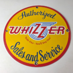 Vintage Whizzer Motor Bike Sign – Gas Sales Service Station Porcelain Sign - Image 15