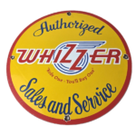 Vintage Whizzer Motor Bike Sign – Gas Sales Service Station Porcelain Sign - Image 2