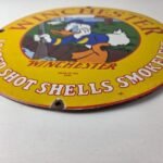 Vintage Winchester Porcelain Sign – Disney Duck Shot Gun Firearms Gas Pump Sign - Image 10
