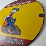 Vintage Winchester Porcelain Sign – Disney Duck Shot Gun Shells Gas Pump Sign - Image 13