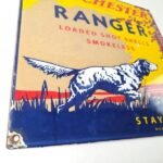 Vintage Winchester Ranger Shot Shells Dog Porcelain Signs – Hunting Sign - Image 11