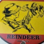 Vintage Winchester Sign – Reindeer Rifles & Shotguns Gas Pump Porcelain Sign - Image 4